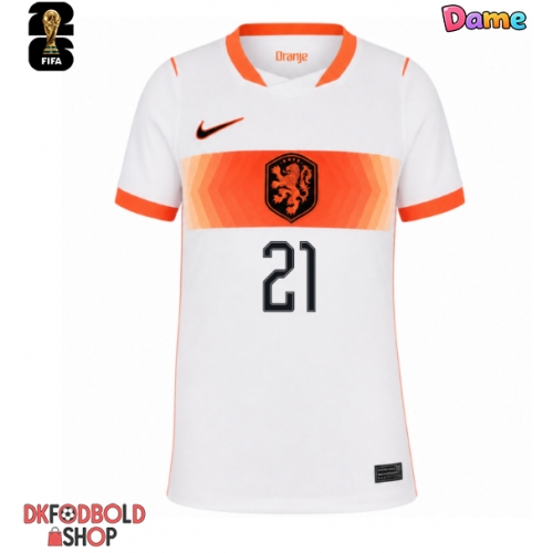 Holland Frenkie de Jong #21 Udebanetrøje Dame VM 2026 Kort ærmer